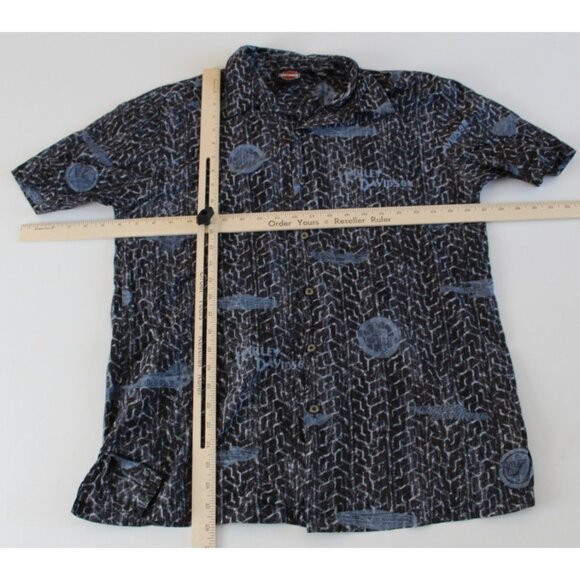 Harley Davidson Motorcycles Men's Button Down Shirt Logo Pattern Size M - Picture 3 of 4